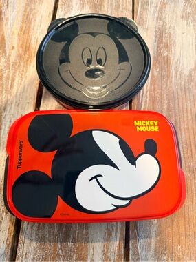 Tupperware Mickey Mouse Kids Lunch Box in Red and Black